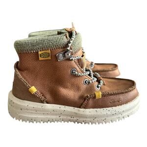 HEY DUDE Boys Bradley Leather Walnut Boot Toddler 9